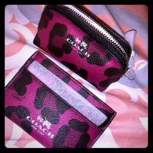 NEW Coach Ocelot coin purse and card holder